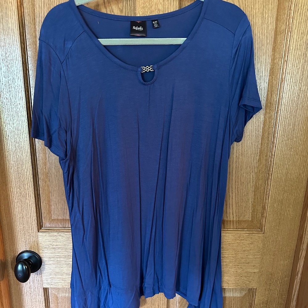 Rafaella Hankerchief hem Royal Blue Tunic.  Size XL.